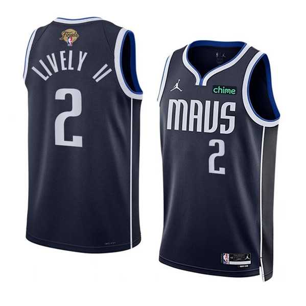 Men%27s Dallas Mavericks #2 Dereck Lively II Navy 2024 Finals Statement Edition Stitched Basketball Jersey Dzhi